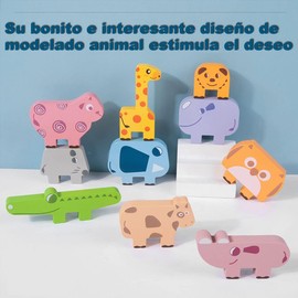 10 PCS Juguete de Equilibrio Animal para niños,Juego de Apilamiento de Animal,Juguetes de Clasificación,Juegos de Construcción Tabla de Apilamiento,Juguetes Montessori para Apilar,Regalos de Pascua
