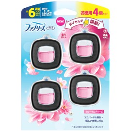 Febreze Easy Clip Deodorizing Air Freshener for Cars, Floral Breeze, 0.08 fl oz (2.4 mL) x 4 Packs