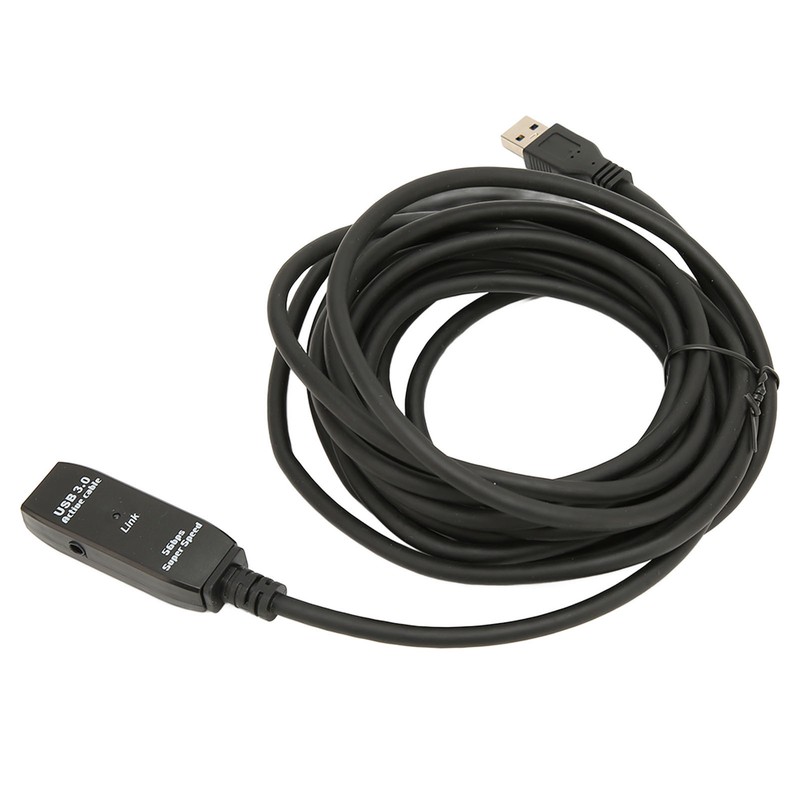 USB 3.0 Extension Cable Black 16.4ft 5Gbit Per Sec Male