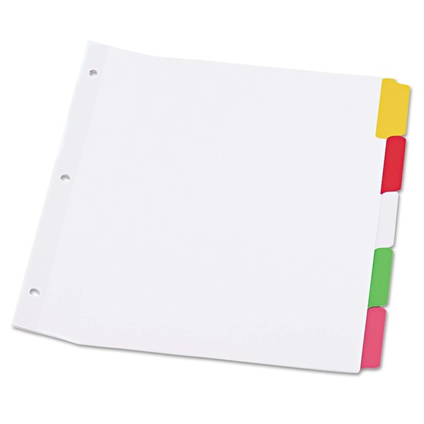 Universal 20816 Write-On/Erasable Indexes, Five Multicolor Tabs, Letter, White