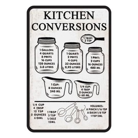Kitchen Wall Decor Funny Kitchen Conversion Chart Metal Tin Sign Rustic Kitchen Conversions Sign Kitchen Conversion Kitchen Wall Art Decorative Farmhouse For Home Decor Gifts