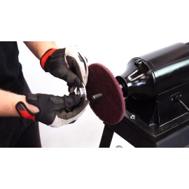 Pryme 4" Fine Cleaning Wheel 400 Grit | Scotch Pad Polish Abrasive Bench Grinder Buff - 1/2" Shaft