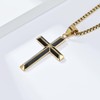 FUTPLOR Cross Necklace for Men, Silver Gold Black Stainless Steel