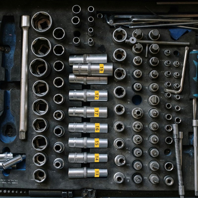 PATIKIL Tool Box Labels, 8 Sheets Toolbox Decals Wrench Socket