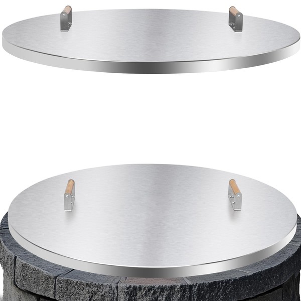Fire Pit Lid Cover Round - 38" Stainless Steel Rust
