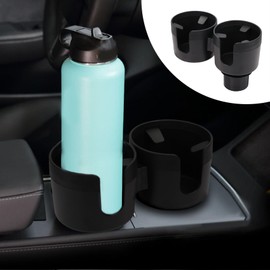 Wedcool Car Cup Holder Expander Adapter, Large Cup Holder Organizer, Multifunctional Auto Cup Adapter with Adjustable Base, 2 in 1 Auto Water Cup Drink Holder for Bottles, Cups, Drinks (Black-1)
