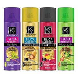 Kerashine Sílica Sabila-argan-uva-nutrielixir 300 Ml - 4 Pz