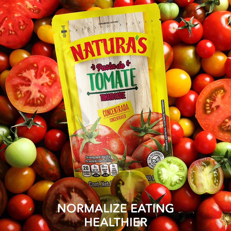 Natura's Natural Tomato Paste, Heat-and-Eat Tomato Paste, 7.1 Oz (Pack