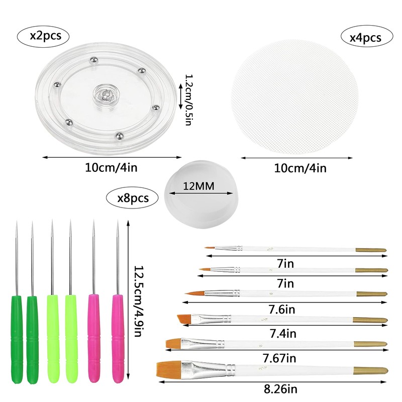 Cookie Decorating Kit Supplies Including 2 Acrylic Cookie Turntable 6