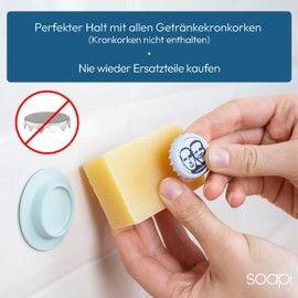 Soapi - Pack of 3 Floating Soap Holder Magnet for Gluing - Cream White - Wall Magnetic Holder for Soap - Shelf Soap Dish Magnetic Soap Holder No Drilling / Suction Cup