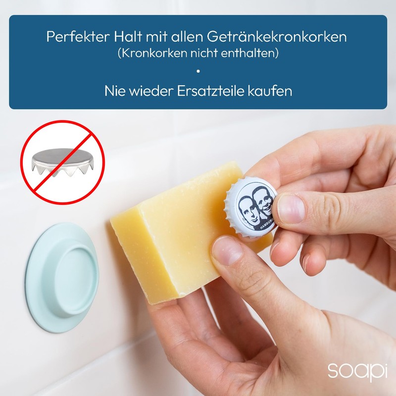 Soapi - Pack of 3 Floating Soap Holder Magnet for