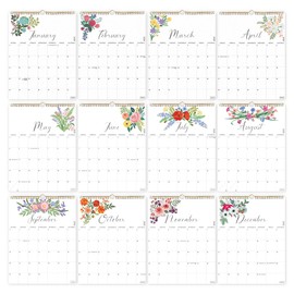 S&O Twelve Flowers 2026 Wall Calendar for Home - Tear-Off Monthly Calendar through December 2026 - Academic Wall Calendar - Hanging Organizer to Track Appointments - 13.5"x10.5”in