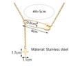 Stainless Steel Cross Pendant Necklace Cute Cross Safety Pin Necklace