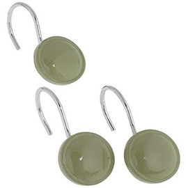 Carnation PHP-COL/42 Color Rounds Resin Shower Curtain Hooks, Sage