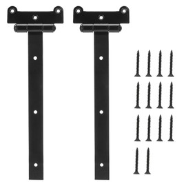 SPARKWHIZ Gate Hinges Heavy Duty Door Hinges 12 inch with 14 Mounting Screws for Gates, Barns, Sheds, Cabinets, Black Coating for Rust and Corrosion Prevention, 2 Pack