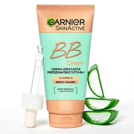 Garnier Skinactive BB Cream Perfecting Moisturising Face Cream SPF25 Medium-Light Tone + Age-Removing Multi-Purpose Liquid Concealer Colour 02 Nude with Sponge Applicator