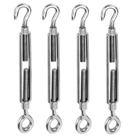 Wire Buckle, Stainless Steel Wire Buckle, Stainless Steel Wire Tensioner, Cable Ropes Made of Stainless Steel (M5, 4 Pieces) Can be used for securing ropes in carports, fences, campers, hanging ornaments, etc