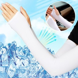 Summer Cooling Sun Protection Unisex Arm Sleeves Golf Black 5ea