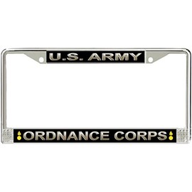 US Army Ordnance Corps Military Veteran Stainless Steel Car Truck License Plate Frame Car Tag Holder