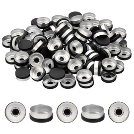 PATIKIL 20mm Flip Off Caps, 100 Pcs Flip Off Caps Flip Off Seals Flip Off Vial Seals Plastic Aluminum Caps Cover for Glass Vial, Black