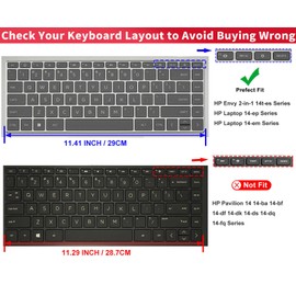 Keyboard Cover for 2023 HP Envy 2-in-1 14" 14t-es000 14-es0013dx 14-es0033dx, HP 14" Laptop 14-ep 14-em 14t-ep000 14z-em000 14-ep000 14-ep0097nr 14-ep0145cl 14-em0047nr Keyboard Skin, Hot Pink