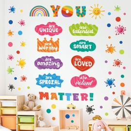 DECOWALL DS9-8082 Inspirational Quotes Wall Stickers Colorful Decals Kids Playroom School Classroom Nursery Educational Positive Motivational Phrases