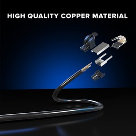 Maximm - Cable de extensión Ethernet (categoría 6, Macho a Hembra), Negro, Negro, 2 m