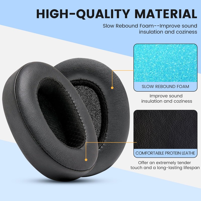 Replacement Headphone Ear Cushions compatible with Skullcandy Crusher Wireless/Evo/ANC, Hesh3