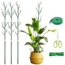 3 Pack Plant Support Stakes for Indoor Plants, Climbing Plant Support Structures for Pothos, Monstera, Philodendron Garden Plant Stakes with Twist Ties, Plant Ties and Scissor