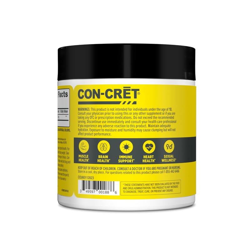 CON-CRET Creatine HCl Powder for Women and Men, Lemon Lime,
