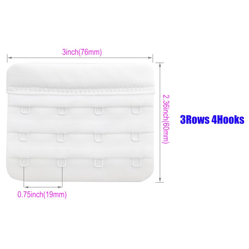 Tamlien Bra Extender 4 Hook Soft and Comfortable Bra Strap