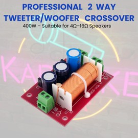 LAOMAO 400W Adjustable Speaker Crossover Filter 2-Way High/Low Pass Filter Professional Audio Signal Filter for 4Ω-16Ω Speaker