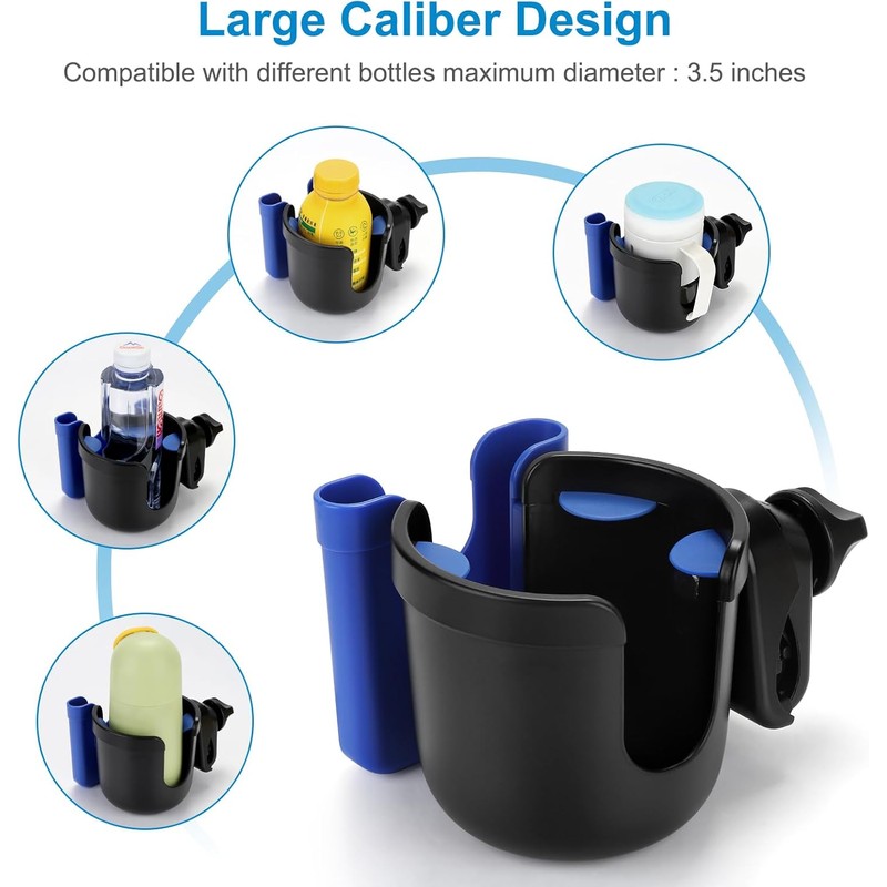 Accmor 2-in-1 Walker Cup Holder with Phone Holder, Wheelchair Cup