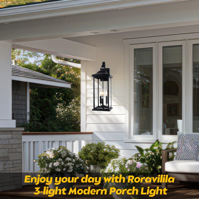 Roravilila 23” Extra Large 3-Light Outdoor Light Fixture 1-Pack, IP65