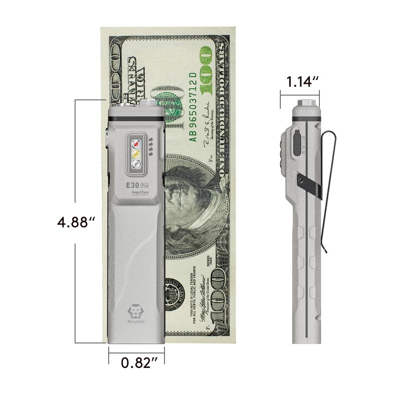 RovyVon E30 Pro Marble USB-C Rechargeable EDC Flashlight, Max 3500