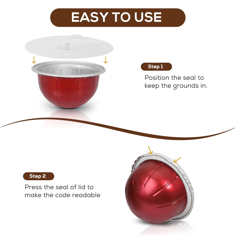 RECAPS Aluminum Foils Lids Seals to Reuse Coffee Pods Reusable