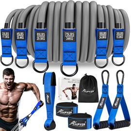 Resistance Bands for Working Out，Heavy Exercise Bands Resistance Bands Set with Handles, Door Anchor, Legs Ankle Straps for Heavy Resistance Training, Fitness Weights Work Out at Home