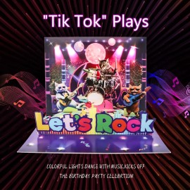 US Local Stock Available Designer Birthday Greetings Rock Star Cat Guitar Funny Humorous Birthday Card with Light and Musiccolor: Purple, CARD SIZE: 20*15cm