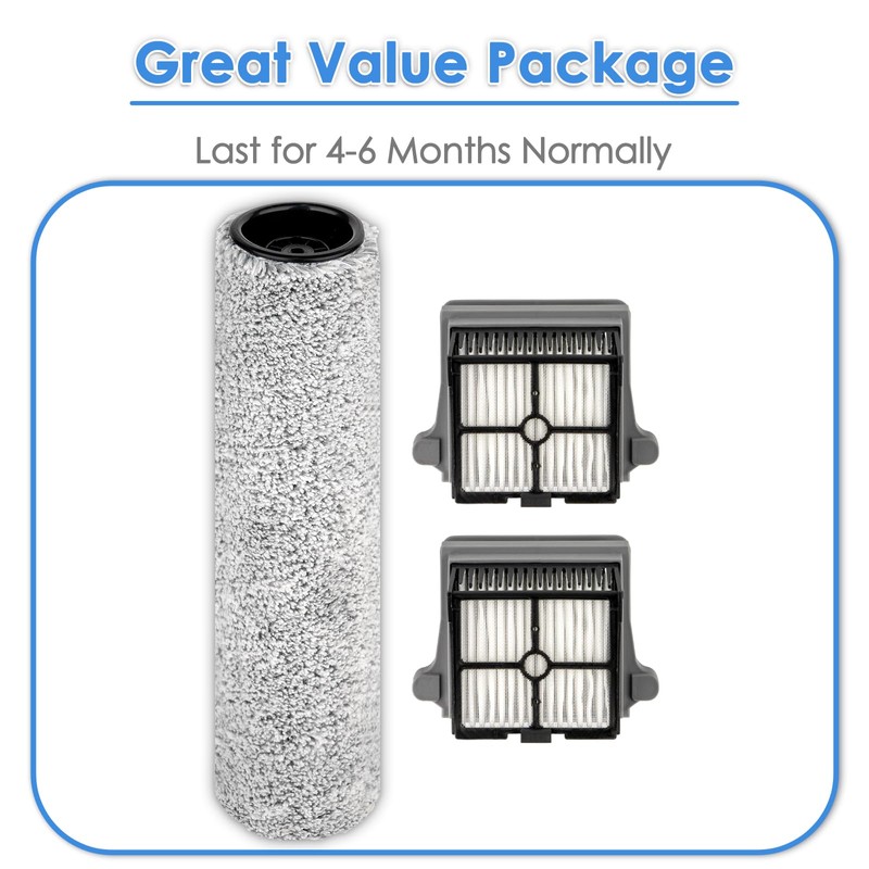 【Version 2, Detachable】(3 Pack) S7 Pro Brush Rollers and HEPA