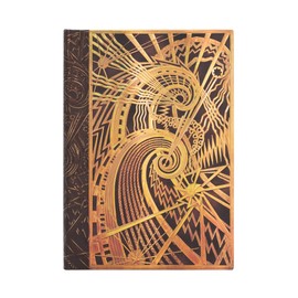 The Chanin Spiral (New York Deco) Midi Unlined Hardcover Journal: Hardcover, 120 gsm, Ribbon Marker, Memento Pouch, Elastic Closure