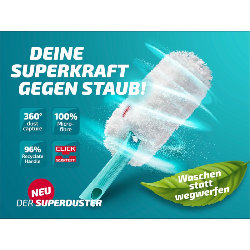 Leifheit Superduster Duster, Washable Microfibre Dust Textile for Quick Dust