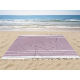 LANE LINEN Outdoor Blanket for Beach Games - Oversized Beach Towels for Adults, Pre-Washed, Quick Dry Finish – 82"x82", Perfect for Coastal Getaways, Backyard Relaxation – Regal Orchid
