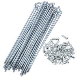 A ABSOPRO 36 Set 13G Bicycle Spokes 119mm Bike Wheel Spokes Galvanized Carbon Steel Silver Tone