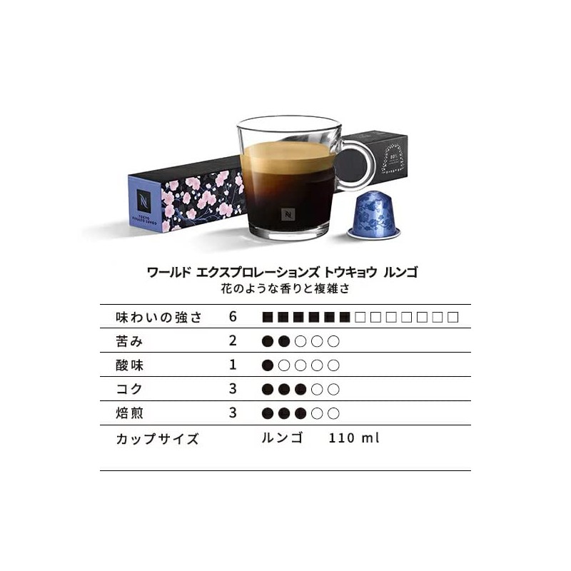 Nespresso World Explorations RO-E05K38 Tokyo Lungo 5 Piece Set (50