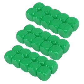 RiToEasysports 30pcs 16mm Plastic Rounded 6 Sided Blank Dice Set for Game Party Fun DIY Stickers Math Teaching (Green)
