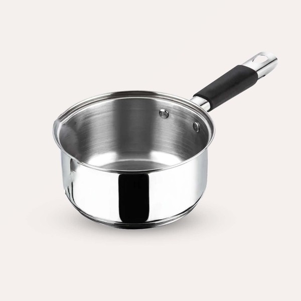 Professional Induction-Safe Stainless Steel Milk Pan, Double Pourin - Size: 16cm