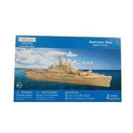 Creatology 3D Wooden Puzzle ~ Destroyer Ship (4 Sheets; 18.1" x 3.1" 6.8")