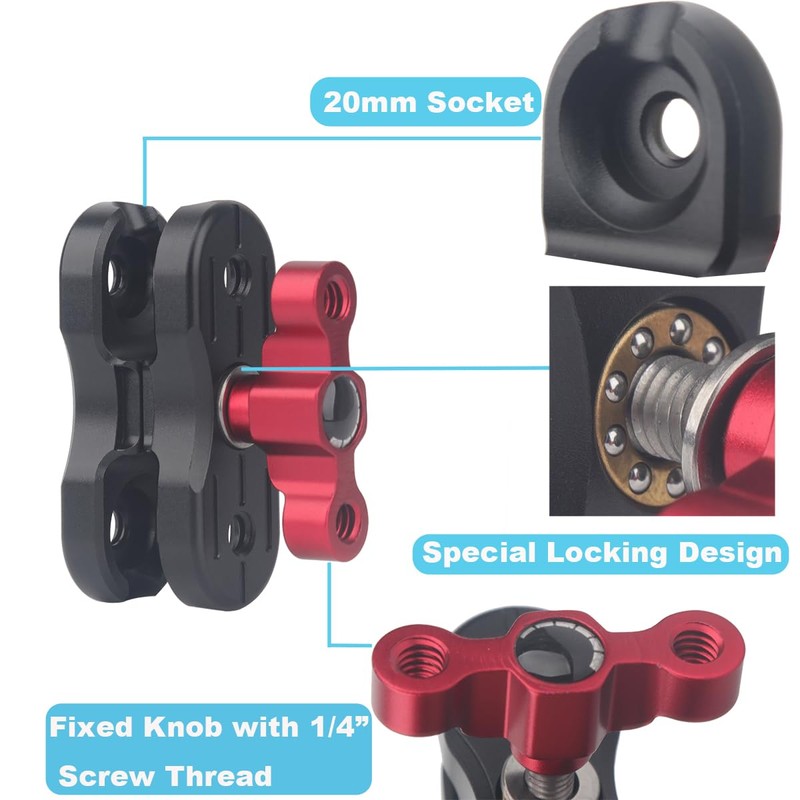 Rigdance Aluminum 20mm Double Socket Arm 2.36" with 17mm Ball