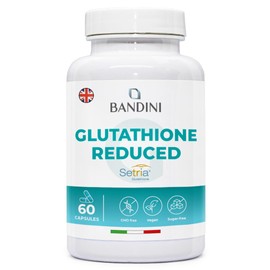 Bandini® High Strength Glutathione Reduced 250mg per Capsule | L-Glutathion Setria® Supplement | Powerful Antioxidant | 10x Better Absorption, Vegan, Gluten-Free, GMO-Free, Kosher | 60 Capsules