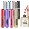OBSCYON ポータブルミニ詰め替え可能香水スプレーアトマイザーボトルの香り ポンプケース 8個セット 5ml 光沢のあるピンク/明るいシルバー/ブライトブルー/ブライトゴールド/ブライトブラック/サブレッド/ローズレッド/サブパープル。